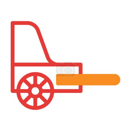 Illustration for Rickshaw icon duotone red style chinese new year illustration vector perfect. Icon sign from modern collection for web. Nice design perfect. - Royalty Free Image