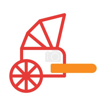 Illustration for Rickshaw icon duotone red style chinese new year illustration vector perfect. Icon sign from modern collection for web. Nice design perfect. - Royalty Free Image