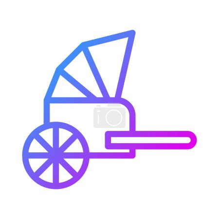 Illustration for Rickshaw icon gradient purple style chinese new year illustration vector perfect. Icon sign from modern collection for web. Nice design perfect. - Royalty Free Image