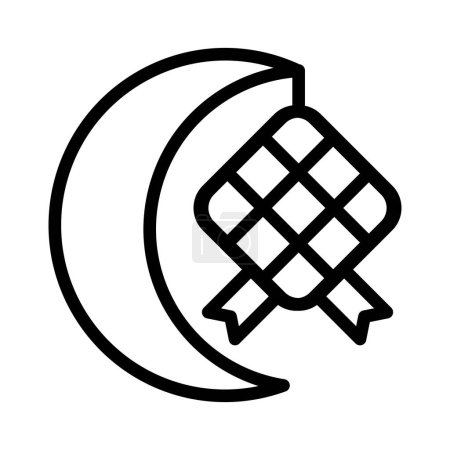 ketupat icône contour style ramadan illustration vectoriel élément et symbole parfait. Icône signe de la collection moderne pour le web.