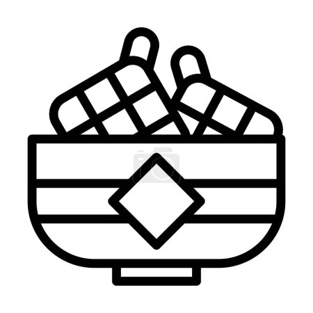 ketupat icône contour style ramadan illustration vectoriel élément et symbole parfait. Icône signe de la collection moderne pour le web.