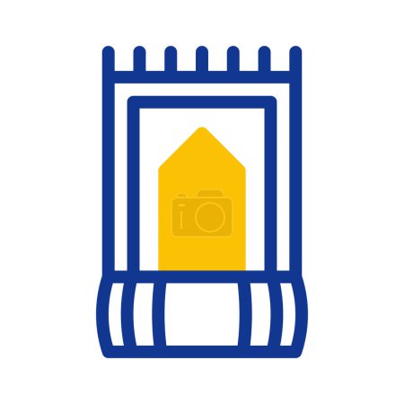 rug icon duotone blue yellow style ramadan illustration vector element and symbol perfect. Icon sign from modern collection for web.