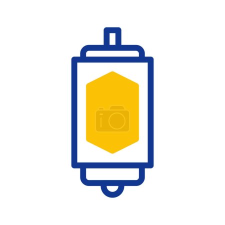 Laternen-Symbol umreißt blau gelben Stil Ramadan Illustration Vektorelement und Symbol perfekt. Symbolzeichen aus moderner Sammlung für das Web.