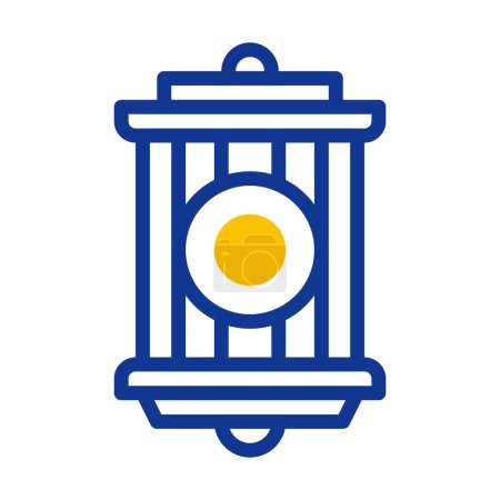 Laternen-Symbol umreißt blau gelben Stil Ramadan Illustration Vektorelement und Symbol perfekt. Symbolzeichen aus moderner Sammlung für das Web.