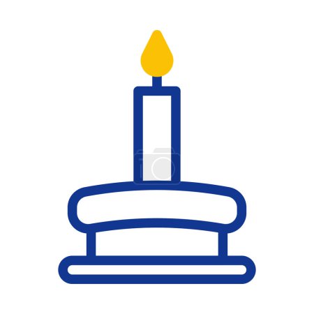 Ilustración de Candle icon outline blue yellow style ramadan illustration vector element and symbol perfect. Icon sign from modern collection for web. - Imagen libre de derechos