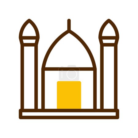 mosque icon duotone brown yellow style ramadan illustration vector element and symbol perfect. Icon sign from modern collection for web.