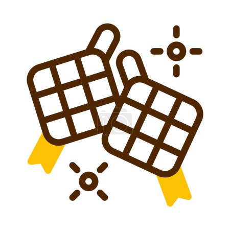 ketupat icône duotone brun jaune style ramadan illustration vectoriel élément et symbole parfait. Icône signe de la collection moderne pour le web.