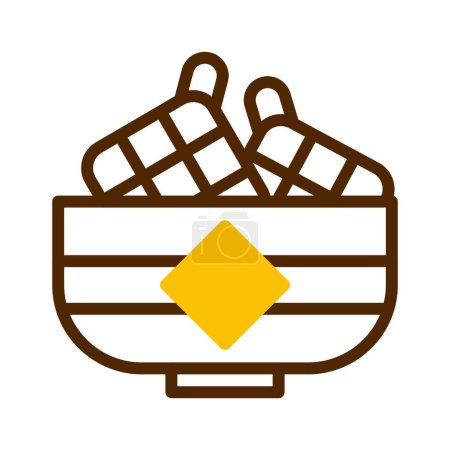 ketupat icône duotone brun jaune style ramadan illustration vectoriel élément et symbole parfait. Icône signe de la collection moderne pour le web.