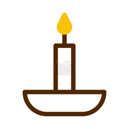 icône bougie duotone brun jaune style ramadan illustration vectoriel élément et symbole parfait. Icône signe de la collection moderne pour le web.