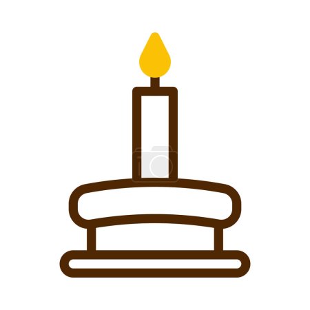 Ilustración de Candle icon duotone brown yellow style ramadan illustration vector element and symbol perfect. Icon sign from modern collection for web. - Imagen libre de derechos