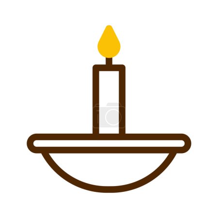 icône bougie duotone brun jaune style ramadan illustration vectoriel élément et symbole parfait. Icône signe de la collection moderne pour le web.