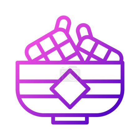 icône ketupat violet rose style ramadan illustration vectoriel élément et symbole parfait. Icône signe de la collection moderne pour le web.