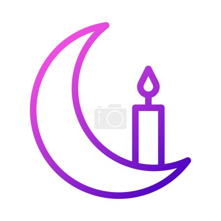 icône de bougie violet rose style ramadan illustration vectoriel élément et symbole parfait. Icône signe de la collection moderne pour le web.