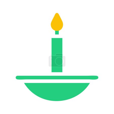 icône de bougie solide vert jaune style ramadan illustration élément vectoriel et symbole parfait. Icône signe de la collection moderne pour le web.