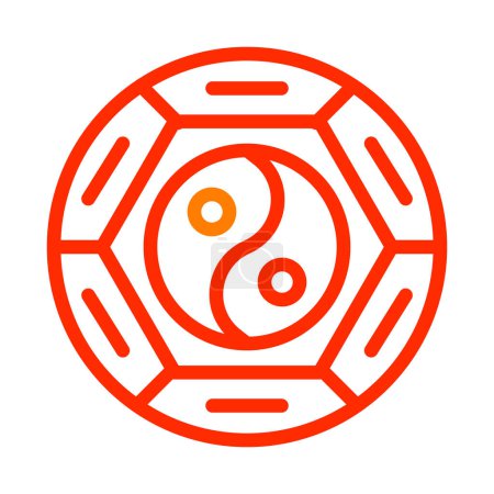 Ilustración de Yin y yang icono duocolor estilo rojo chino nuevo año ilustración vector perfecto. Signo de icono de la colección moderna para la web. Buen diseño perfecto - Imagen libre de derechos