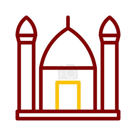 mosque icon duocolor red style ramadan illustration vector element and symbol perfect. Icon sign from modern collection for web.