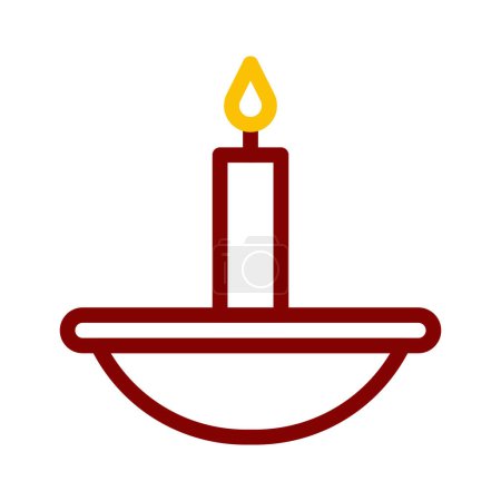 icône de bougie duocolor rouge style ramadan illustration élément vectoriel et symbole parfait. Icône signe de la collection moderne pour le web.