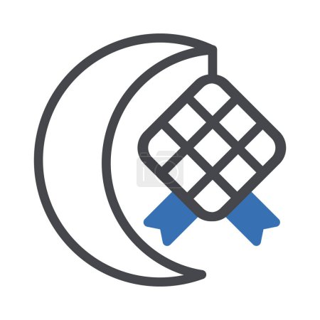 ketupat icône duotone gris bleu ramadan illustration vectoriel élément et symbole parfait. Icône signe de la collection moderne pour le web.