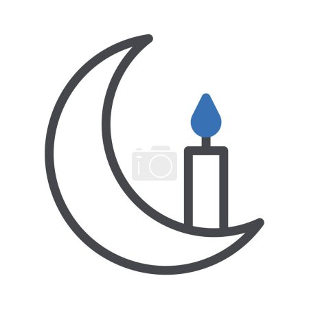 icône bougie duotone gris bleu ramadan illustration vectoriel élément et symbole parfait. Icône signe de la collection moderne pour le web.