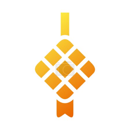 icône ketupat gradient solide jaune ramadan illustration vectoriel élément et symbole parfait. Icône signe de la collection moderne pour le web.