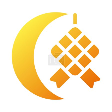 icône ketupat gradient solide jaune ramadan illustration vectoriel élément et symbole parfait. Icône signe de la collection moderne pour le web.