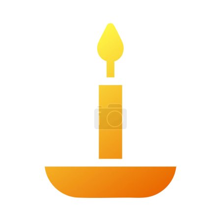 icône de bougie gradient solide jaune ramadan illustration élément vectoriel et symbole parfait. Icône signe de la collection moderne pour le web.
