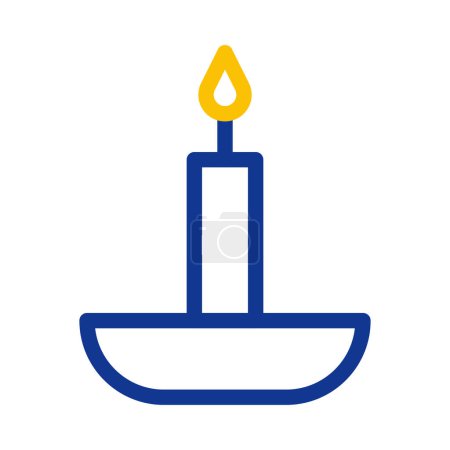 icône de bougie duocolor bleu jaune style ramadan illustration vectoriel élément et symbole parfait. Icône signe de la collection moderne pour le web.
