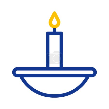 icône de bougie duocolor bleu jaune style ramadan illustration vectoriel élément et symbole parfait. Icône signe de la collection moderne pour le web.