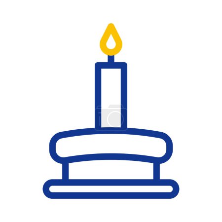 Ilustración de Candle icon duocolor blue yellow style ramadan illustration vector element and symbol perfect. Icon sign from modern collection for web. - Imagen libre de derechos