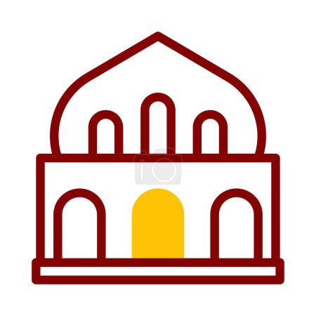 mosque icon duotone red yellow style ramadan illustration vector element and symbol perfect. Icon sign from modern collection for web.