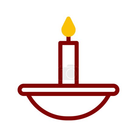 icône bougie duotone rouge jaune style ramadan illustration vectoriel élément et symbole parfait. Icône signe de la collection moderne pour le web.