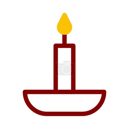 icône bougie duotone rouge jaune style ramadan illustration vectoriel élément et symbole parfait. Icône signe de la collection moderne pour le web.