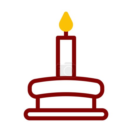 Ilustración de Icono de vela duotone rojo amarillo estilo ramadán elemento vector ilustración y símbolo perfecto. Signo de icono de la colección moderna para la web. - Imagen libre de derechos