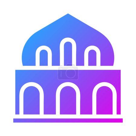 mosque icon solid gradient purple style ramadan illustration vector element and symbol perfect. Icon sign from modern collection for web.