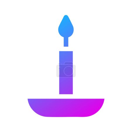 icône de bougie solide dégradé violet style ramadan illustration élément vectoriel et symbole parfait. Icône signe de la collection moderne pour le web.