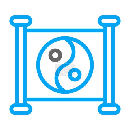 Ilustración de Yin y yang icono duocolor estilo azul chino nuevo año ilustración vector perfecto. Signo de icono de la colección moderna para la web. Buen diseño perfecto - Imagen libre de derechos