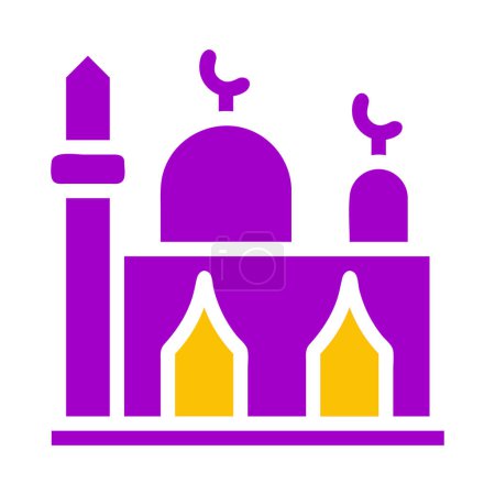 mosque icon solid purple yellow style ramadan illustration vector element and symbol perfect. Icon sign from modern collection for web.