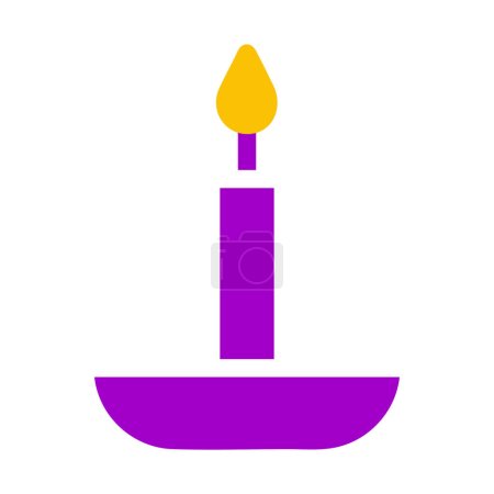 icône de bougie solide violet jaune style ramadan illustration vectoriel élément et symbole parfait. Icône signe de la collection moderne pour le web.