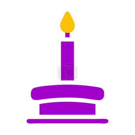 icône de bougie solide violet jaune style ramadan illustration vectoriel élément et symbole parfait. Icône signe de la collection moderne pour le web.