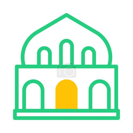 mosque icon duotone green yellow style ramadan illustration vector element and symbol perfect. Icon sign from modern collection for web.