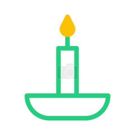 icône bougie duotone vert jaune style ramadan illustration vectoriel élément et symbole parfait. Icône signe de la collection moderne pour le web.