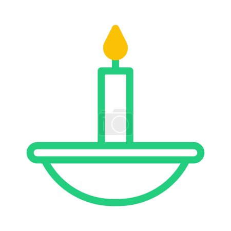 icône bougie duotone vert jaune style ramadan illustration vectoriel élément et symbole parfait. Icône signe de la collection moderne pour le web.
