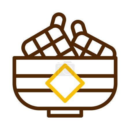ketupat icon duocolor brown yellow style ramadan illustration vector element and symbol perfect. Icon sign from modern collection for web.