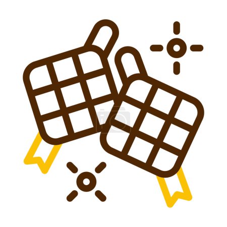 ketupat icône duocolor brun jaune style ramadan illustration vectoriel élément et symbole parfait. Icône signe de la collection moderne pour le web.