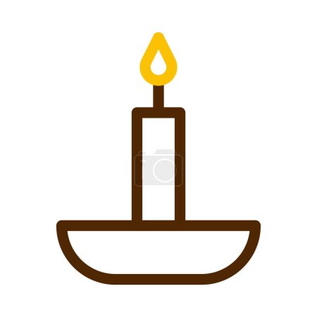 icône bougie bicolore brun jaune style ramadan illustration vectoriel élément et symbole parfait. Icône signe de la collection moderne pour le web.