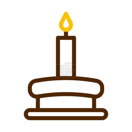 Ilustración de Candle icon duocolor brown yellow style ramadan illustration vector element and symbol perfect. Icon sign from modern collection for web. - Imagen libre de derechos