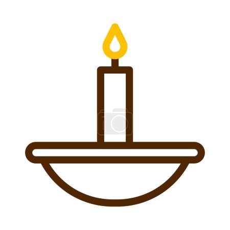 icône bougie bicolore brun jaune style ramadan illustration vectoriel élément et symbole parfait. Icône signe de la collection moderne pour le web.