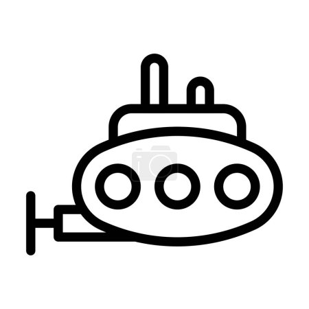 Illustration for Submarine icon outline style military illustration vector army element and symbol perfect. Icon sign from modern collection for web. - Royalty Free Image