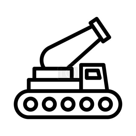 Kanonen-Symbol umreißen Stil militärische Illustration Vektor Armee Element und Symbol perfekt. Symbolzeichen aus moderner Sammlung für das Web.
