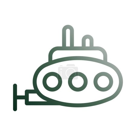 Illustration for Submarine icon gradient green white style military illustration vector army element and symbol perfect. Icon sign from modern collection for web. - Royalty Free Image